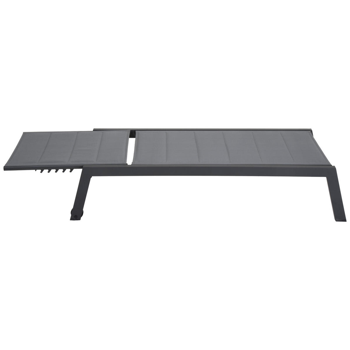 SONNENLIEGE Barbados Grau und Anthrazitgrau - Grau, Metall (61/95/198cm) - Happy Garden