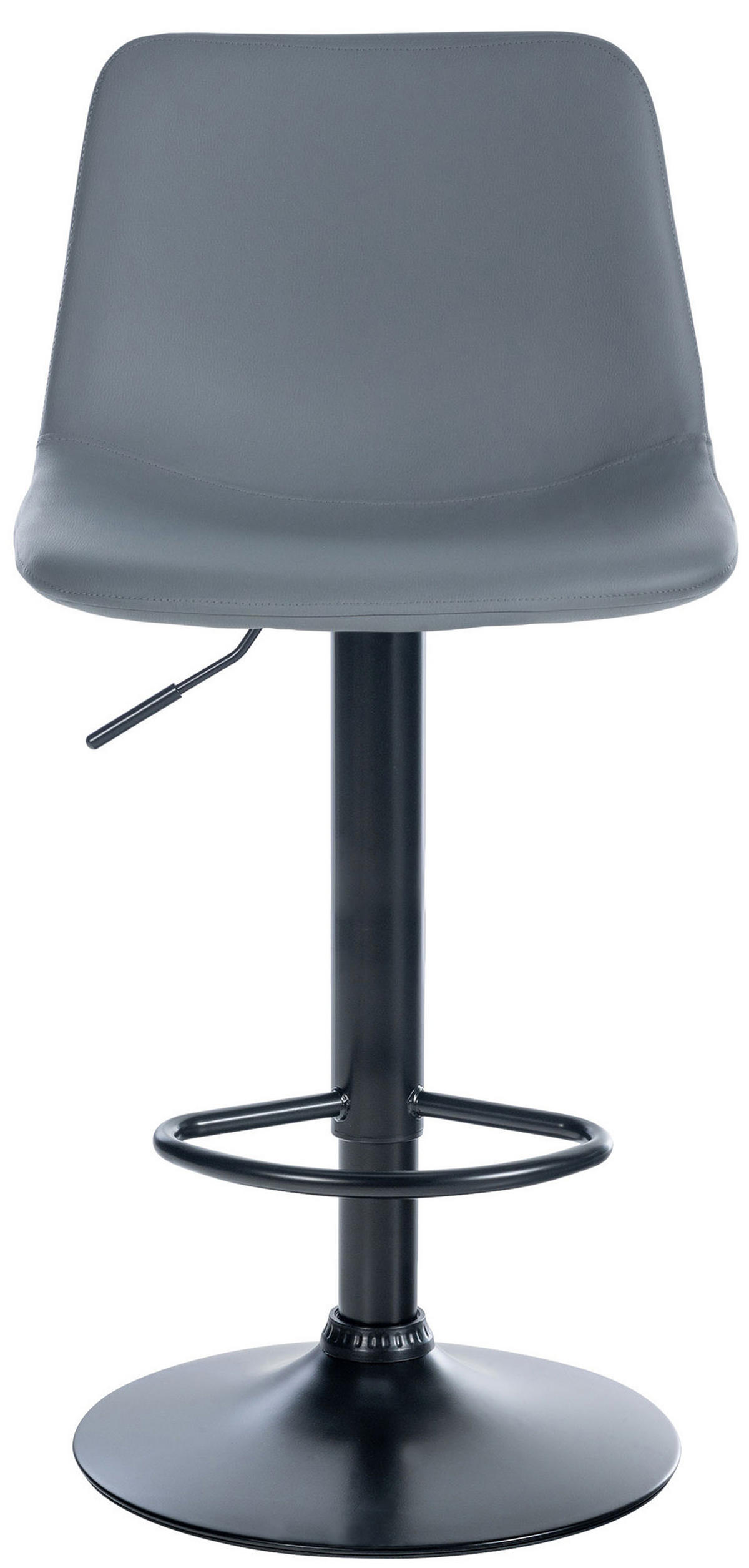 BARHOCKER Lederlook grau - Schwarz/Grau, Textil/Metall (44/88/43cm) - CLP