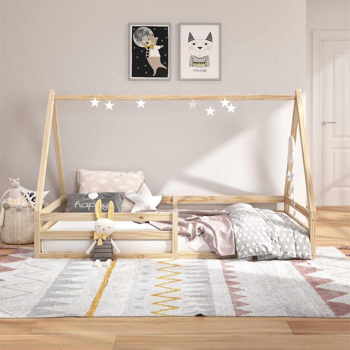HAUSBETT SILA 90X200 CM - Naturfarben, Holz (96/152/206cm) - IDIMEX
