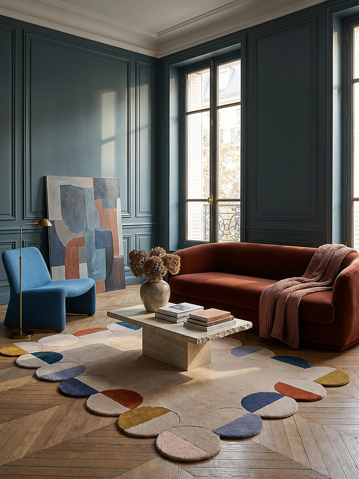 TEPPICH aus Wolle HALLEIN in Rost, geometrisch, 200 x 290 cm - Multicolor, Textil (200/290cm) - KADIMA DESIGN