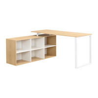 ECKSCHREIBTISCH mit Stauraum - MDF - Weiß & Natur - NIPILI - Naturfarben, Holz (160/60/75cm) - Vente-Unique