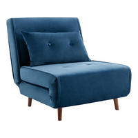 SESSEL mit Schlaffunktion - Samt - Dunkelblau - URIBIA - Blau, Textil (91/81/77.5cm) - Vente-Unique