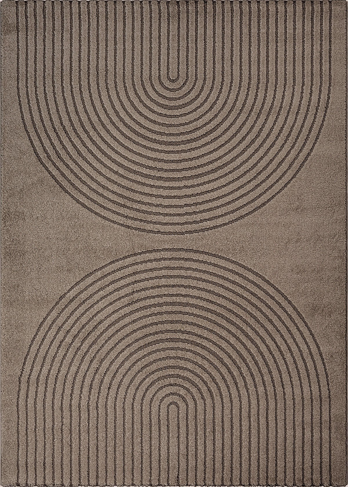 KURZFLORTEPPICH Geometrisch MUOTA Polypropylen Braun 240 x 340 cm - Braun, Textil (240/340cm) - KADIMA DESIGN