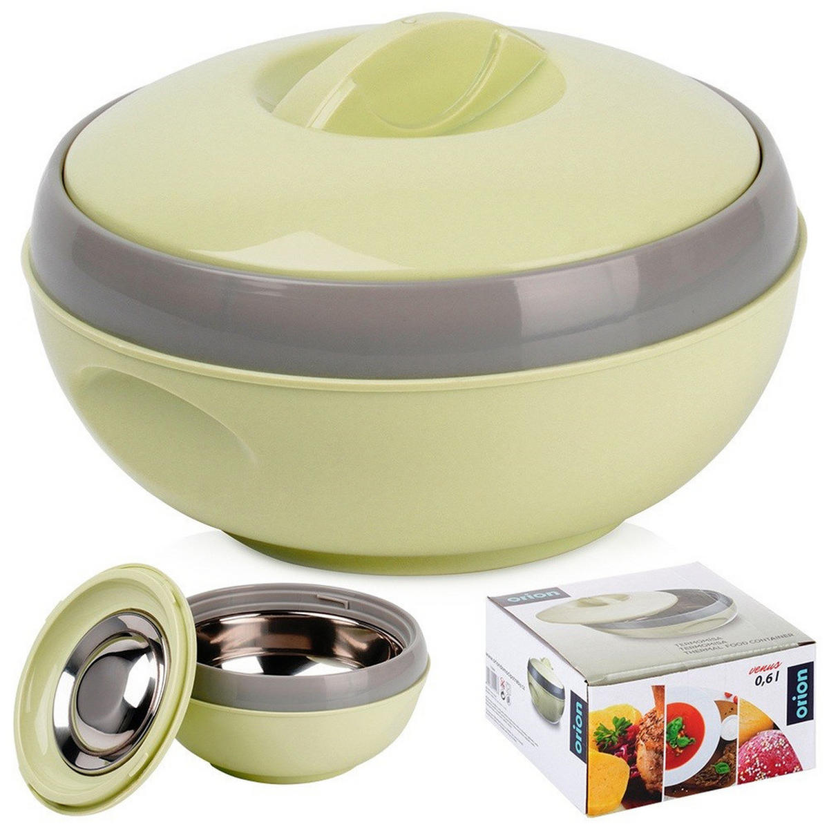 LUNCHTHERMOSKANNE Venus Edelstahl 600 ml - Grün, Kunststoff (14/9/14cm) - Orion 