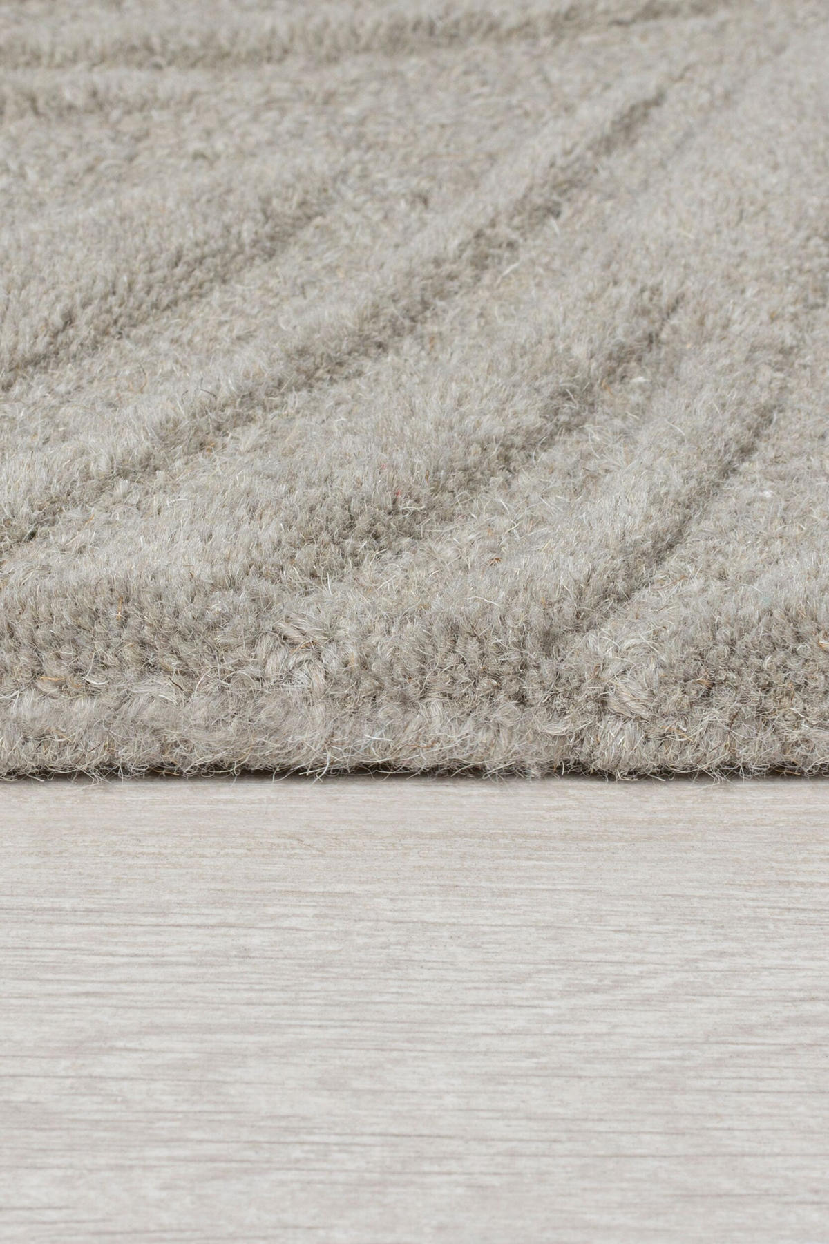 WOLLTEPPICH Blatt-Design, handgetuftet LEVEN LEE, Grau 120x170 cm - Grau, Textil (120/170cm) - KADIMA DESIGN