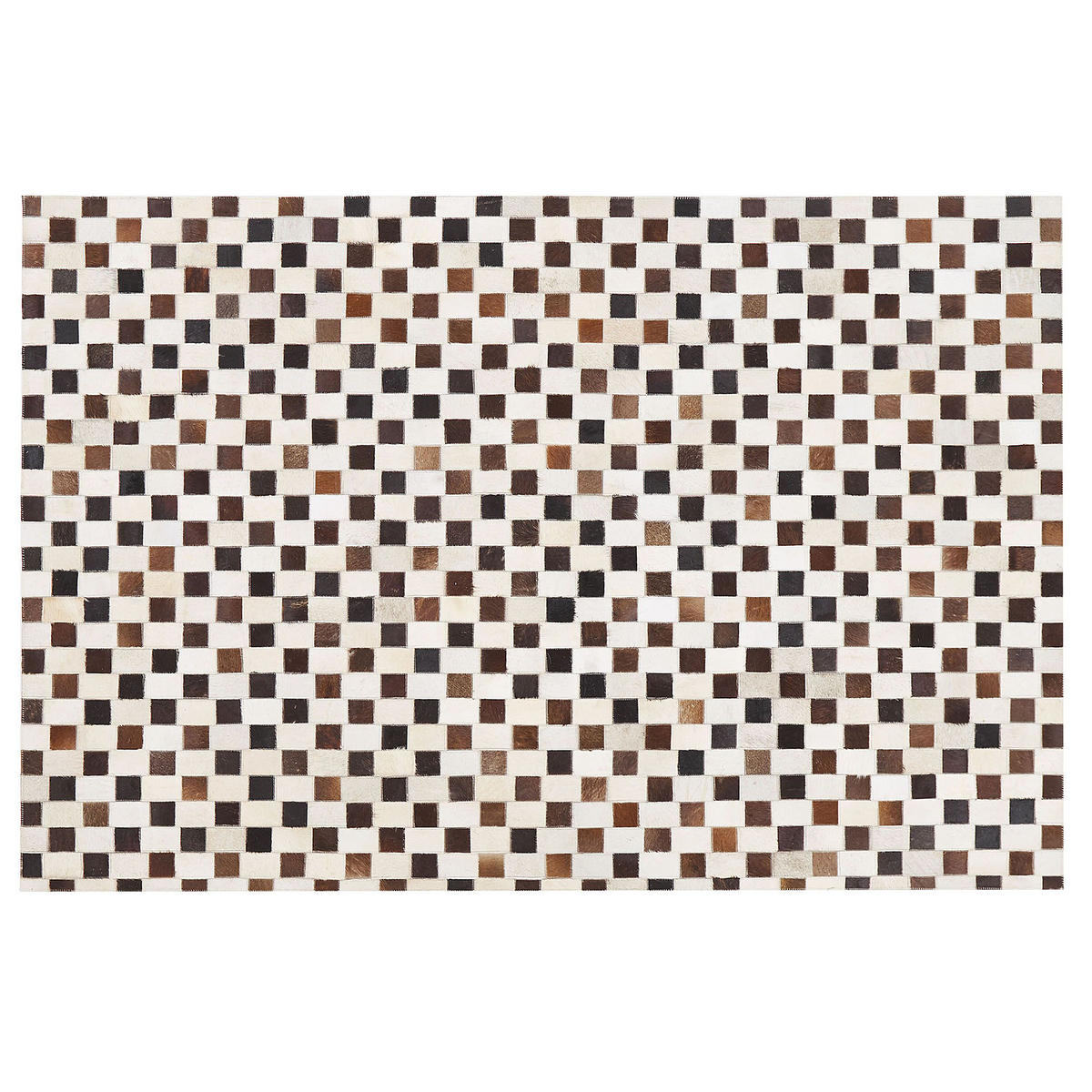 PATCHWORK-TEPPICH Kayabey 200/140 cm - Braun, Fell (140/200cm) - Beliani