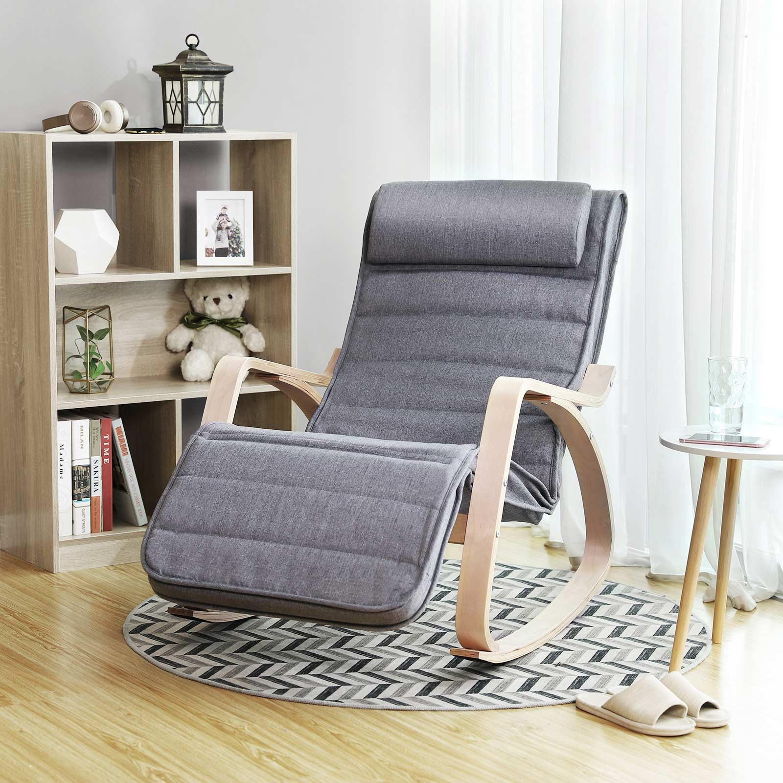 SCHAUKELSTUHL RELAXSTUHL - Grau, Holzwerkstoff (115/91/67cm) - Hansiro