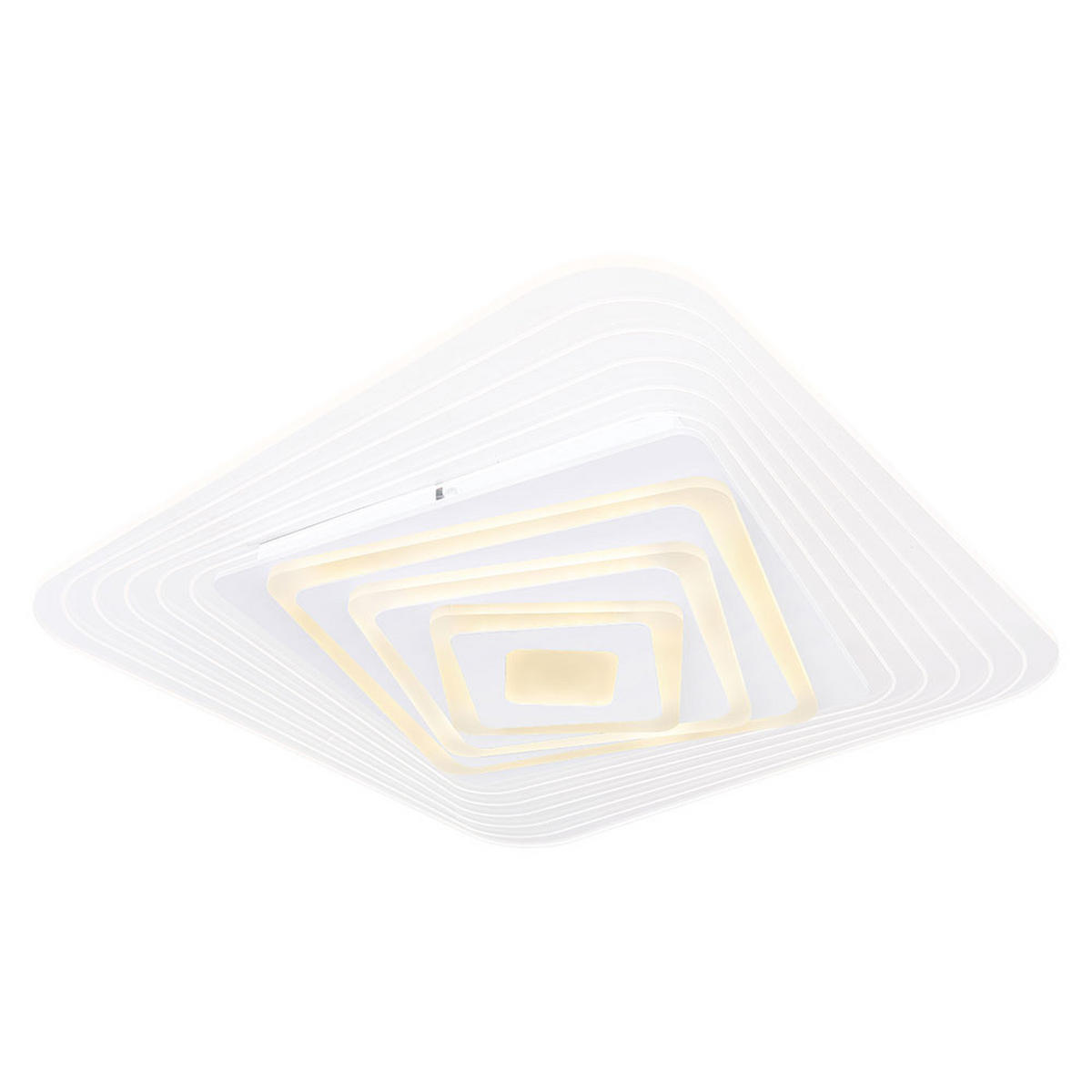 DECKENLEUCHTE LED, Metall-Acryl, Weiß, CCT, App-Steuerung - Weiß, Metall (50/50/6.5cm) - Globo Lighting
