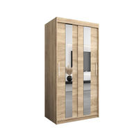 SCHWEBETÜRENSCHRANK 200/100/62 2-türig - Silberfarben/Sonoma Eiche, Holz/Kunststoff (100/200/62cm) - MÖBEL KRYSPOL