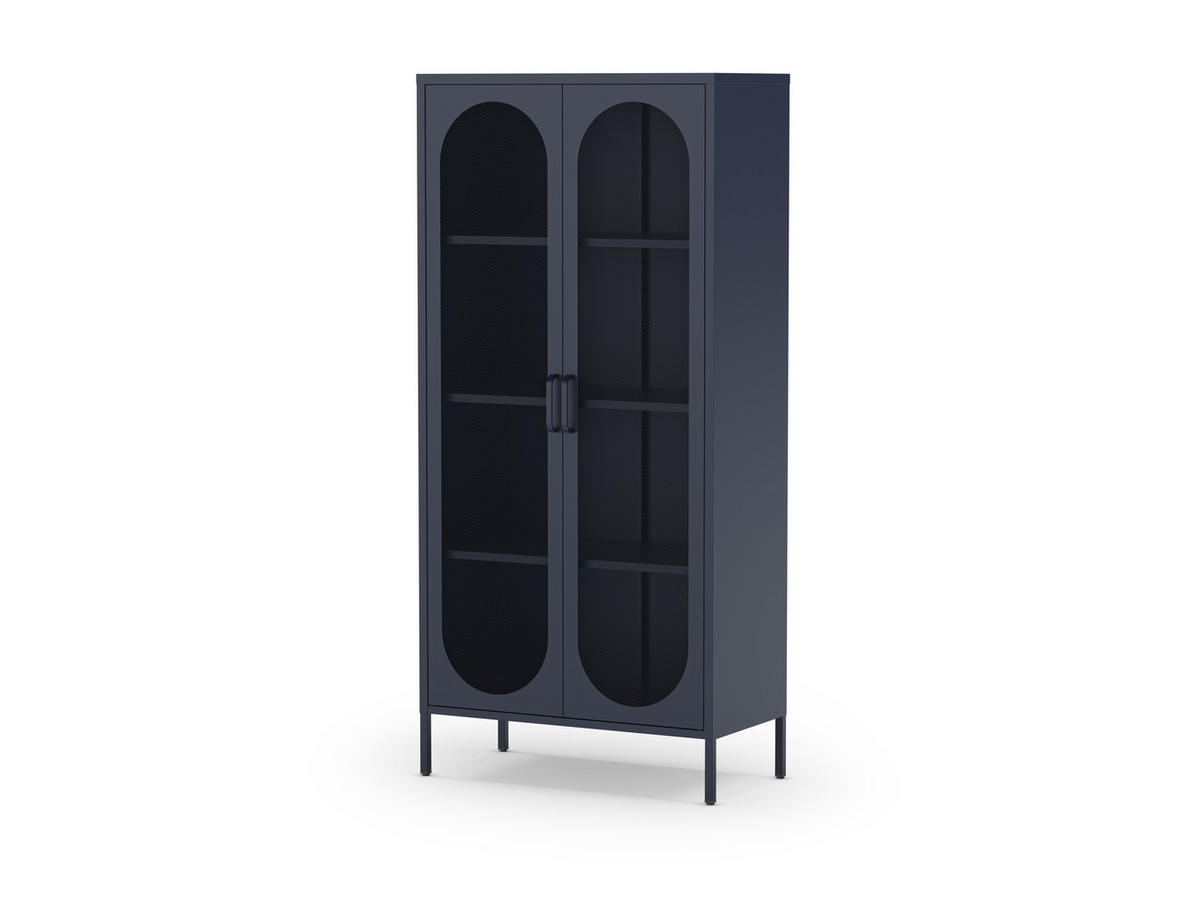 SCHRANK Diora Blau 80/40/170 cm - Blau, Metall (40/170/80cm) - Drawer