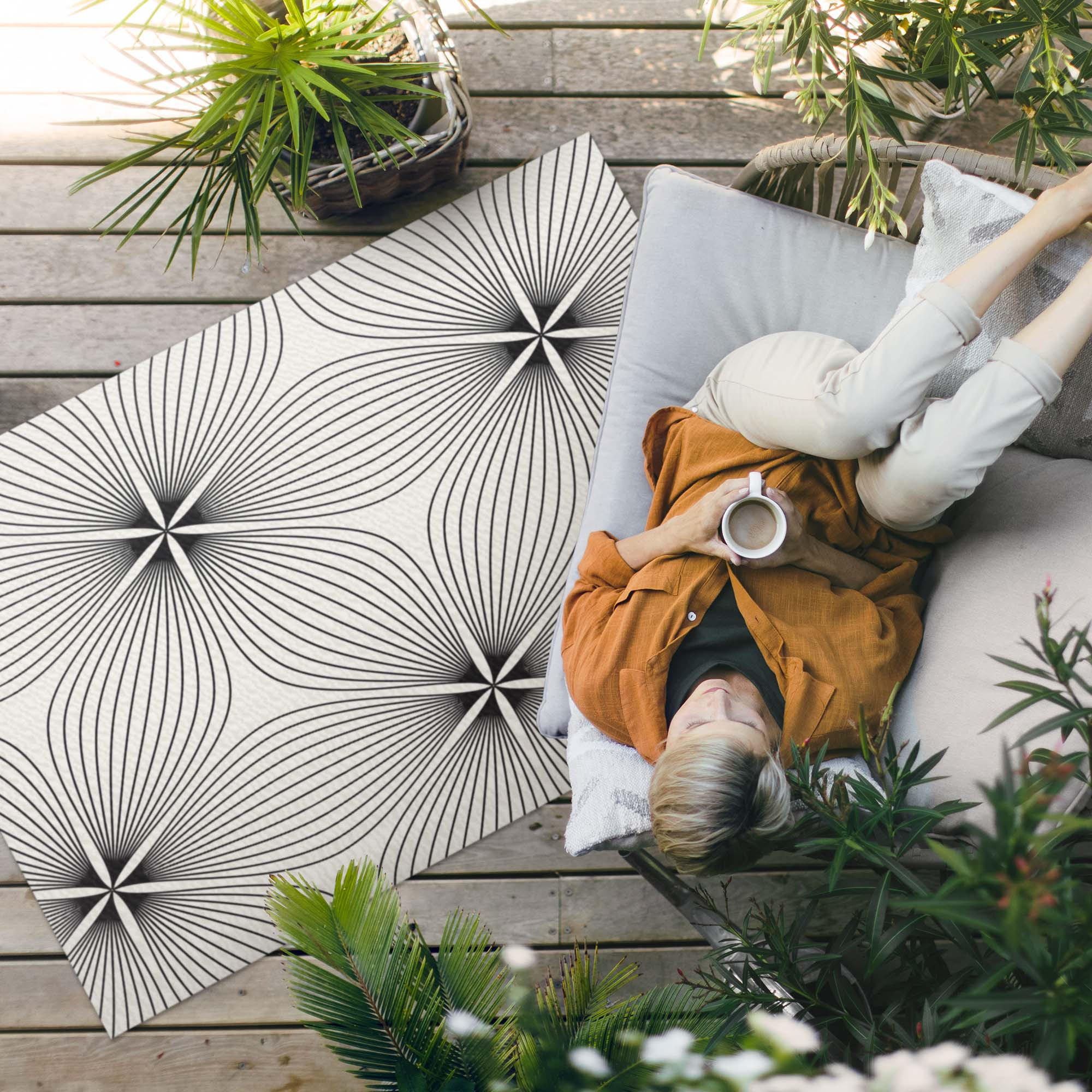 Thumbnail - Wallfluent Teppich, Weiß, Schwarz, Kunststoff, 80x120 cm, Teppiche & Böden, Teppiche, Moderne Teppiche