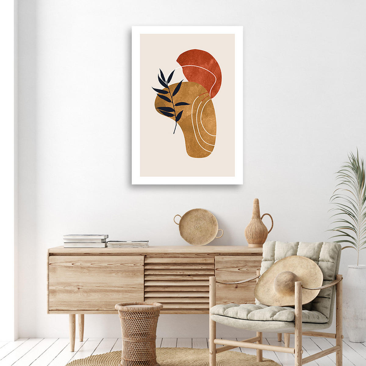 WANDBILD abstrakt im boho stil - Beige, Textil (40/60cm) - Feeby