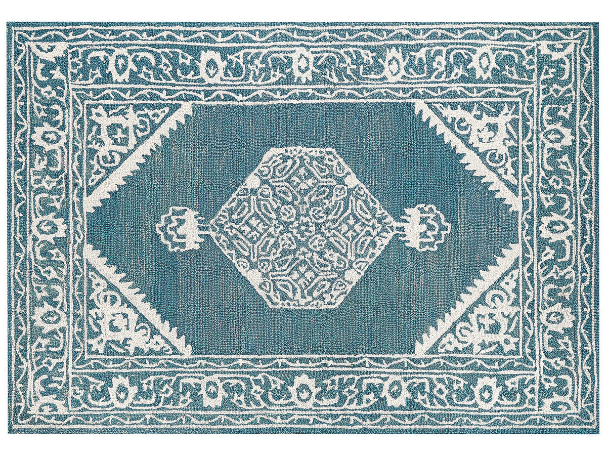 KURZFLOR-TEPPICH Gevas 230/160 cm - Blau, Textil (160/230cm) - Beliani