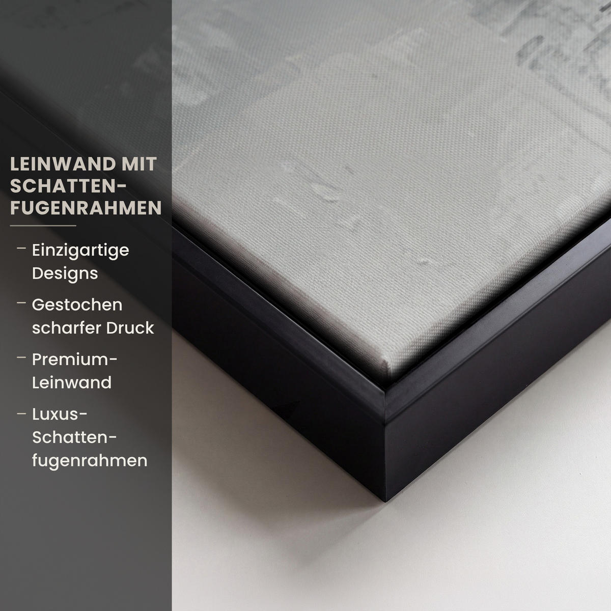 LEINWAND Bilder mit Rahmen - Kunst - Grau - Gold - Abstrakt - 90x60 - Dunkelgrau, Textil (90/60cm) - MuchoWow