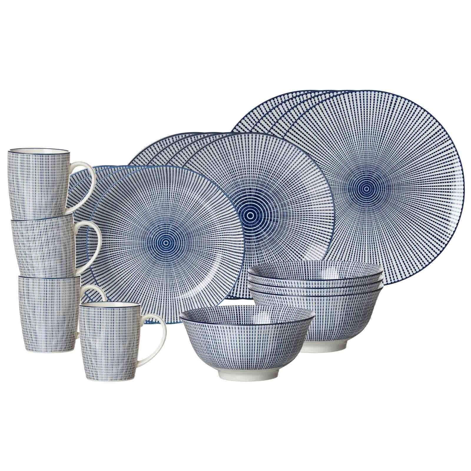 KOMBISERVICE Royal Makoto blau-weiß 20er Set - Blau/Weiß, Keramik (1/1/1cm) - Ritzenhoff Breker
