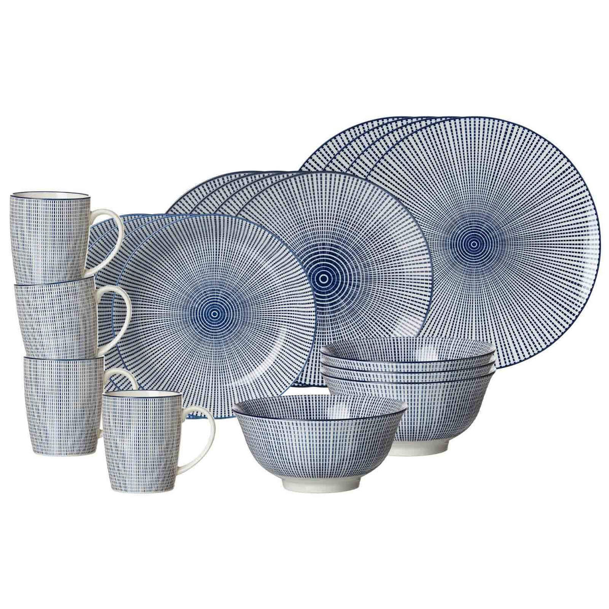 KOMBISERVICE Royal Makoto blau-weiß 20er Set - Blau/Weiß, Keramik (1/1/1cm) - Ritzenhoff Breker