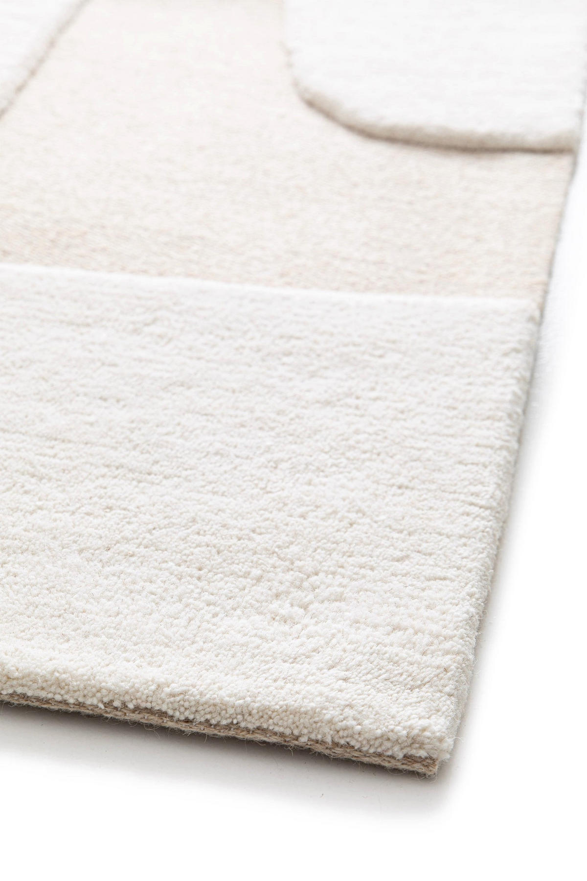 TEPPICH aus Wolle mit geometrischem Relief beige - Beige, Naturmaterialien (160/230cm) - AFK Living