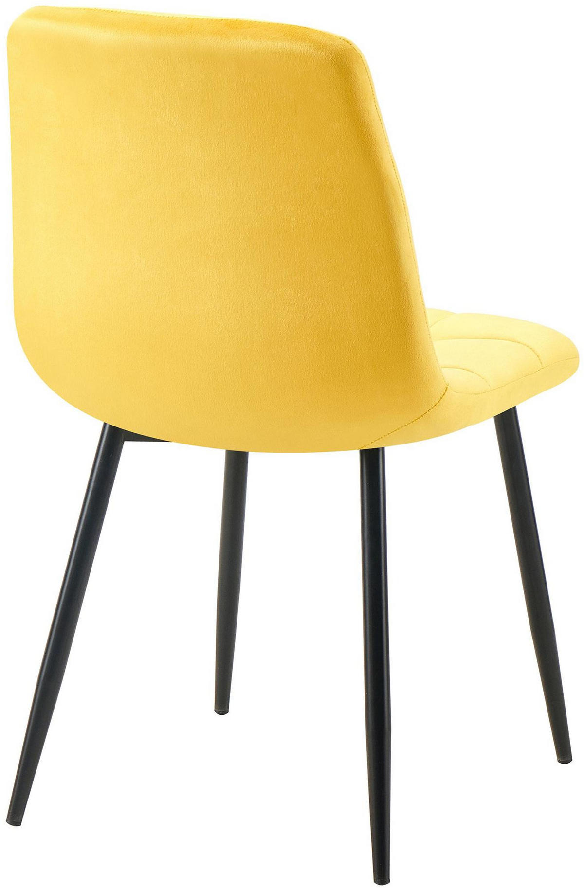 STUHL Samt Gelb - Gelb/Schwarz, Textil/Metall (45/84/55cm) - CLP