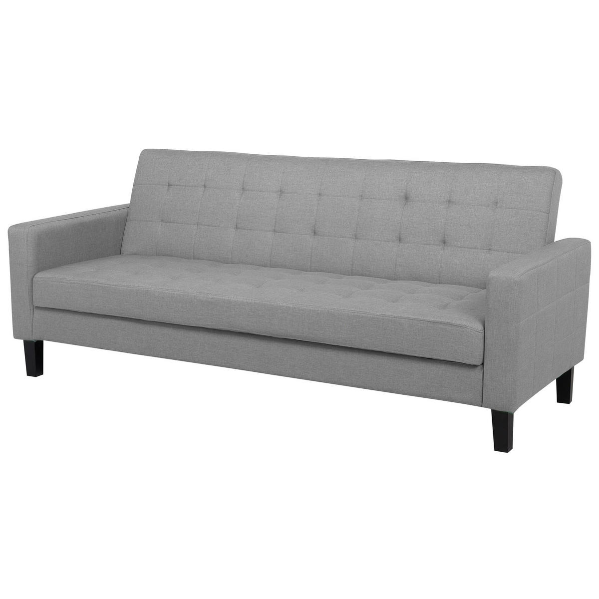 3-SITZER-SCHLAFSOFA Polsterbezug Hellgrau Vehkoo - Hellgrau, Textil (200/86/77cm) - Beliani