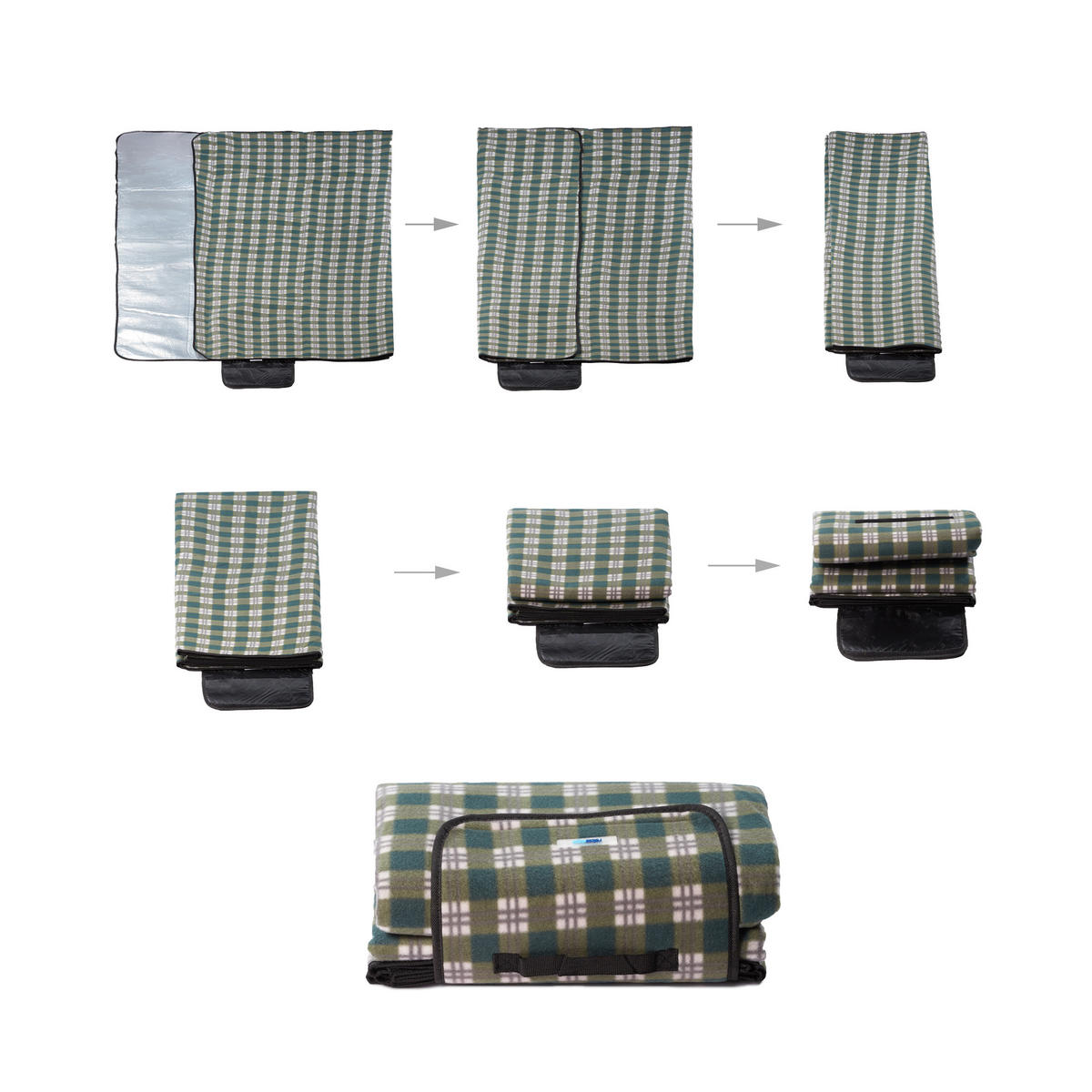 PIKNIK deka - viacfarebná, kov/textil (200/200cm) - Relaxdays