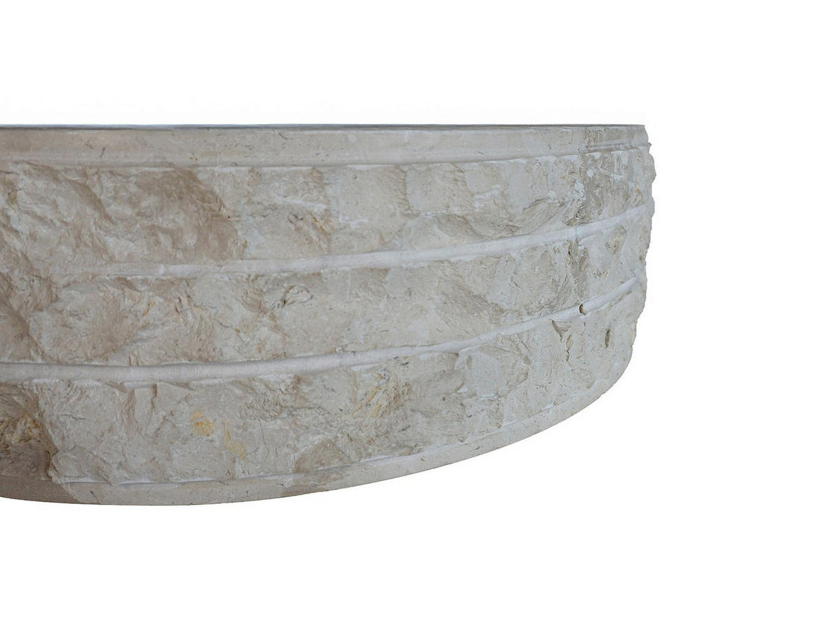 AUFSATZWASCHBECKEN aus Marmor - Cremefarben - 40 cm - CIRILA - Creme, Stein (40/12/40cm) - Vente-Unique