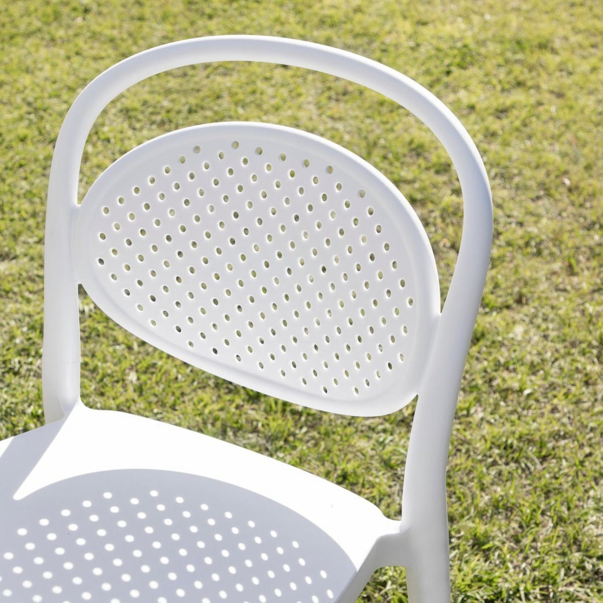 STUHL FÜR DRAUSSEN Kira Weiß 43 cm x 80 cm - Weiß, Kunststoff (43/80/53cm) - Klast Home