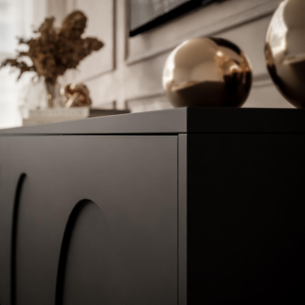 TV-ELEMENT ARIADNA schwarz dreitürig - Schwarz, Holzwerkstoff (154/51/35cm)