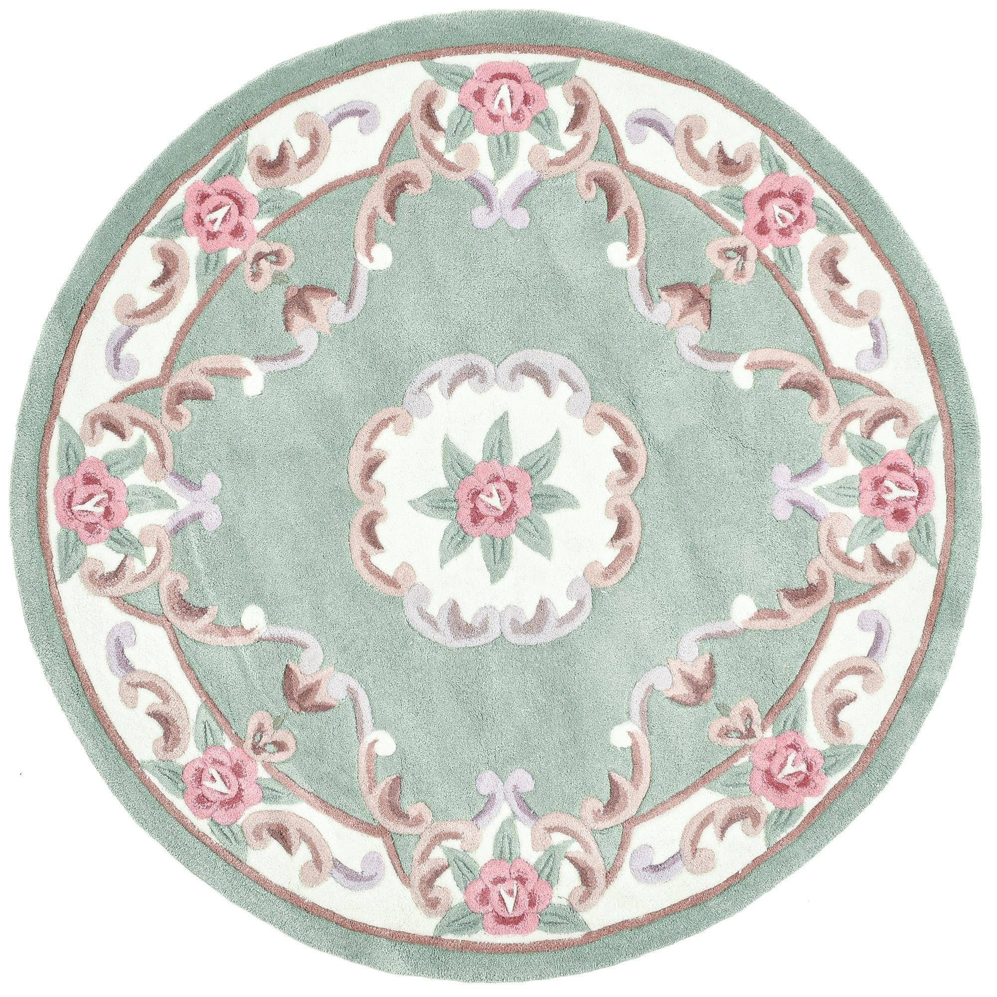 Theko Handtuftteppich Grün 150x150 cm