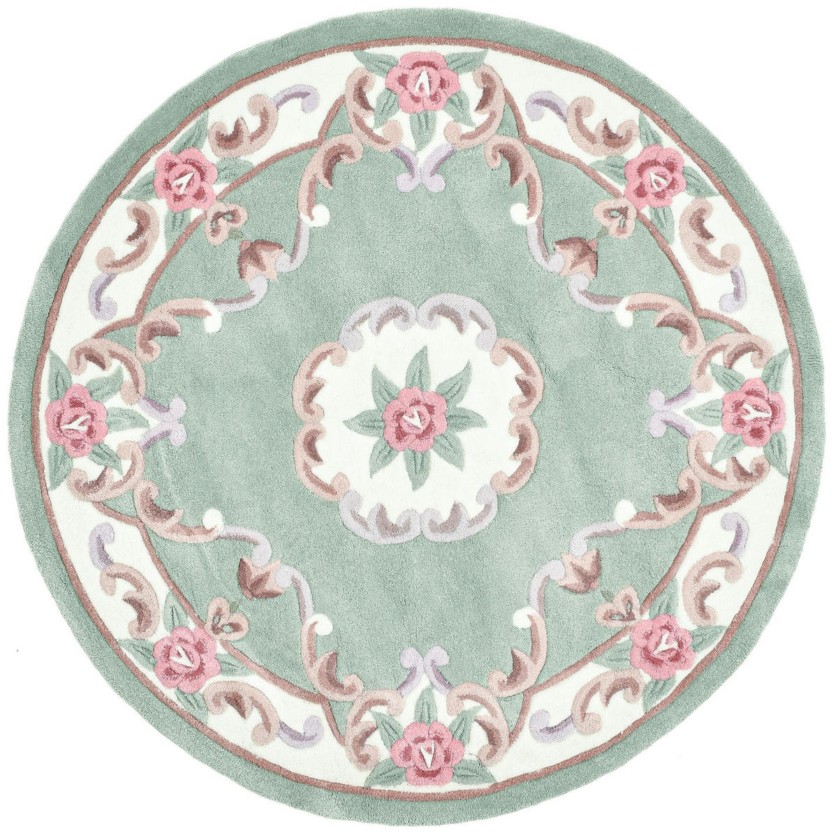 HANDTUFTTEPPICH Ming 190x190 cm - Grün, Textil (190/190cm) - THEKO