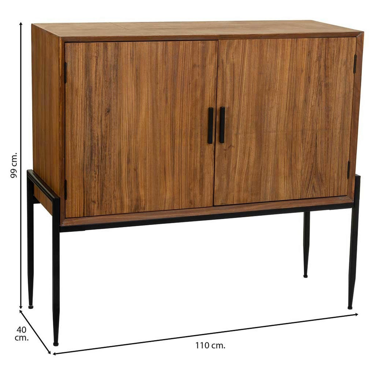 ANRICHTE aus Holz und Metall 110x40x99 cm - Braun, Metall (110/99/40cm) - Wanderlust