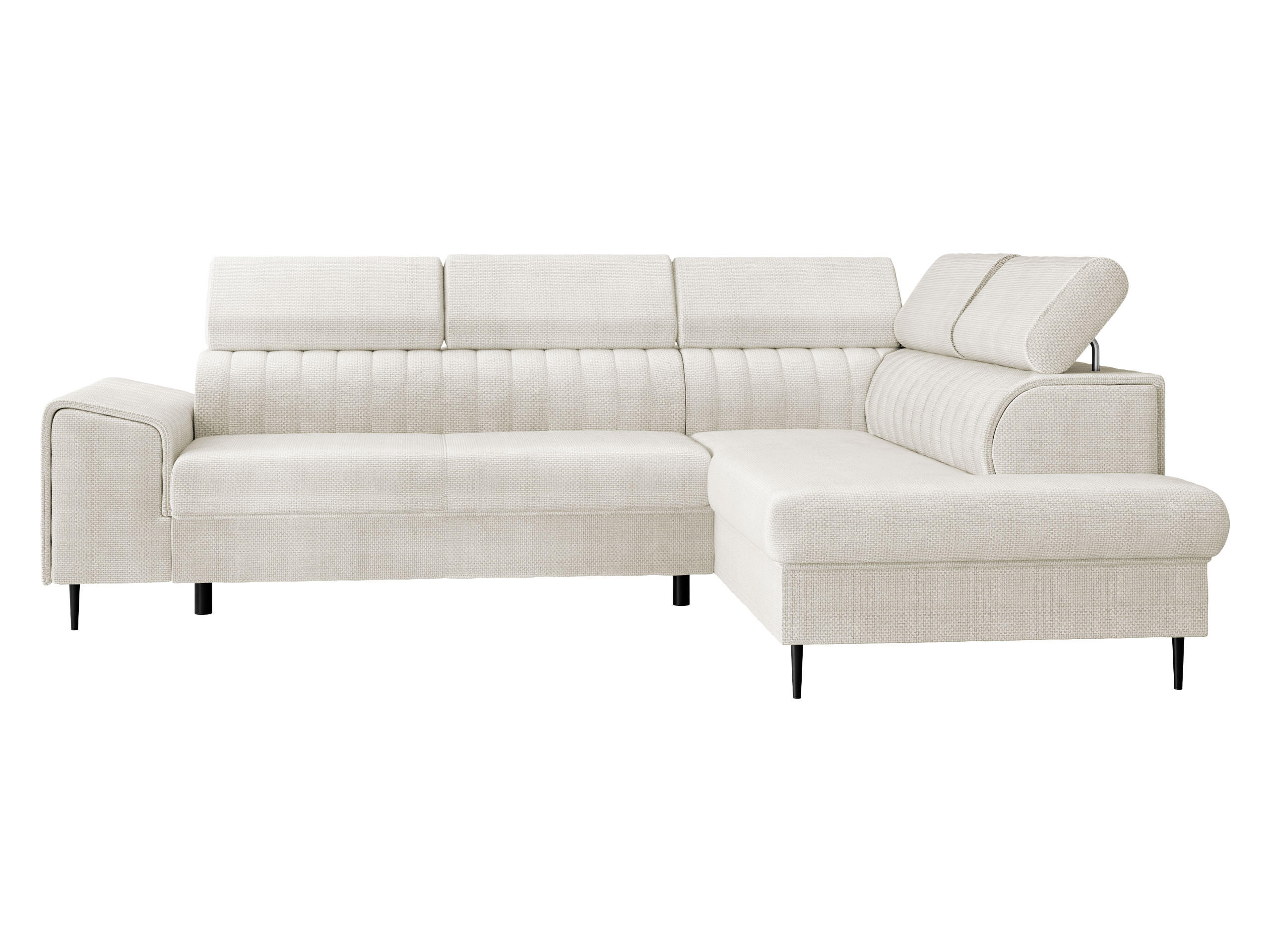 ECKSOFA Kadurin, Seite: Rechts - Creme/Schwarz, Holz/Kunststoff (276/206cm) - MIRJAN24
