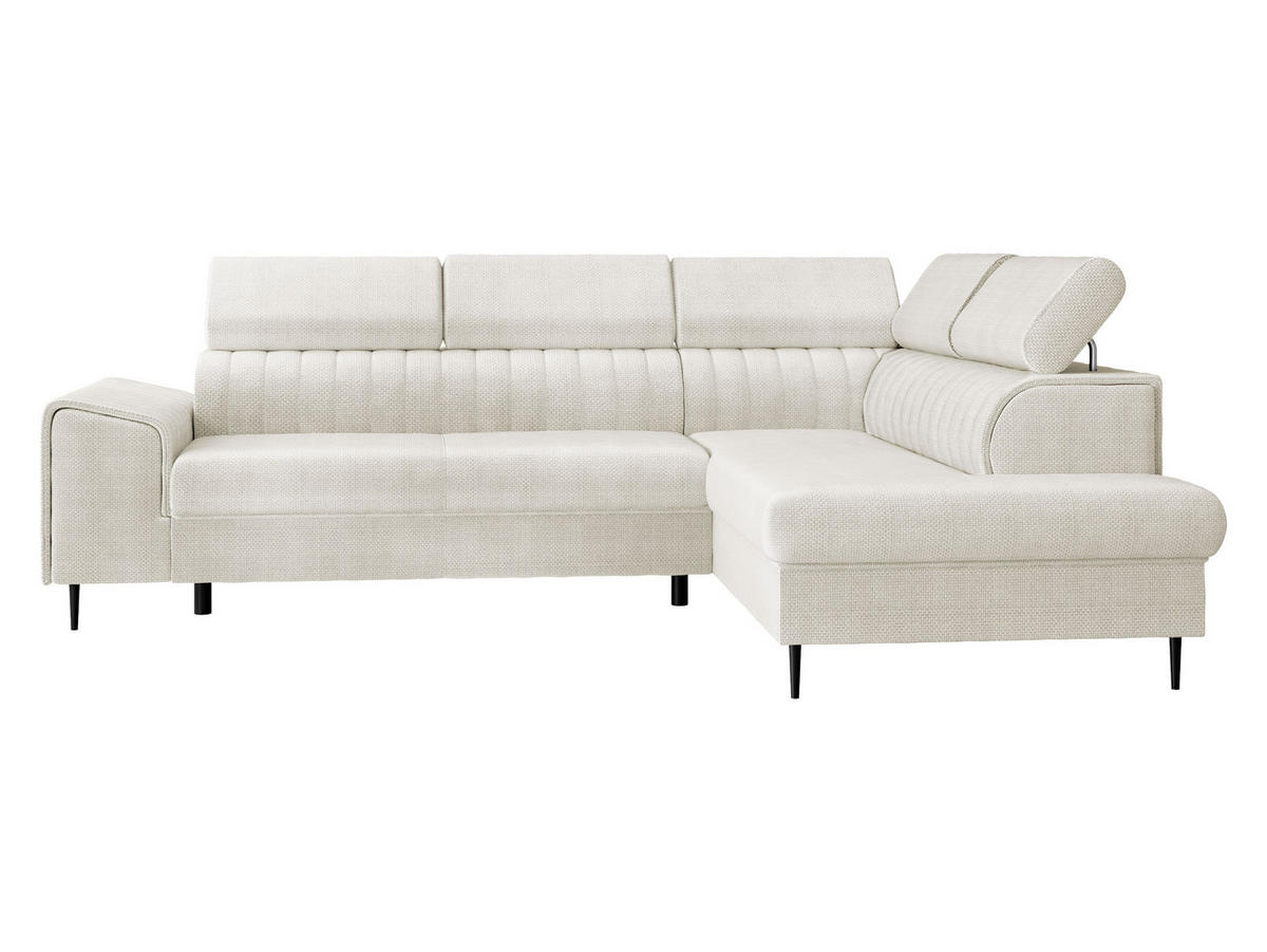 ECKSOFA Kadurin, Seite: Rechts - Creme/Schwarz, Holz/Kunststoff (276/206cm) - MIRJAN24