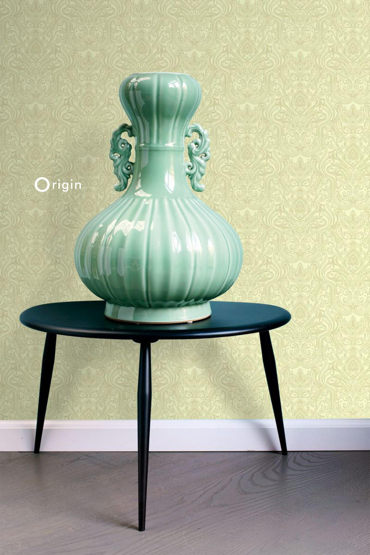 TAPETE Ornamente 53 cm x 10.05 m - Grün, Papier (53/1000cm) - Origin Wallcoverings