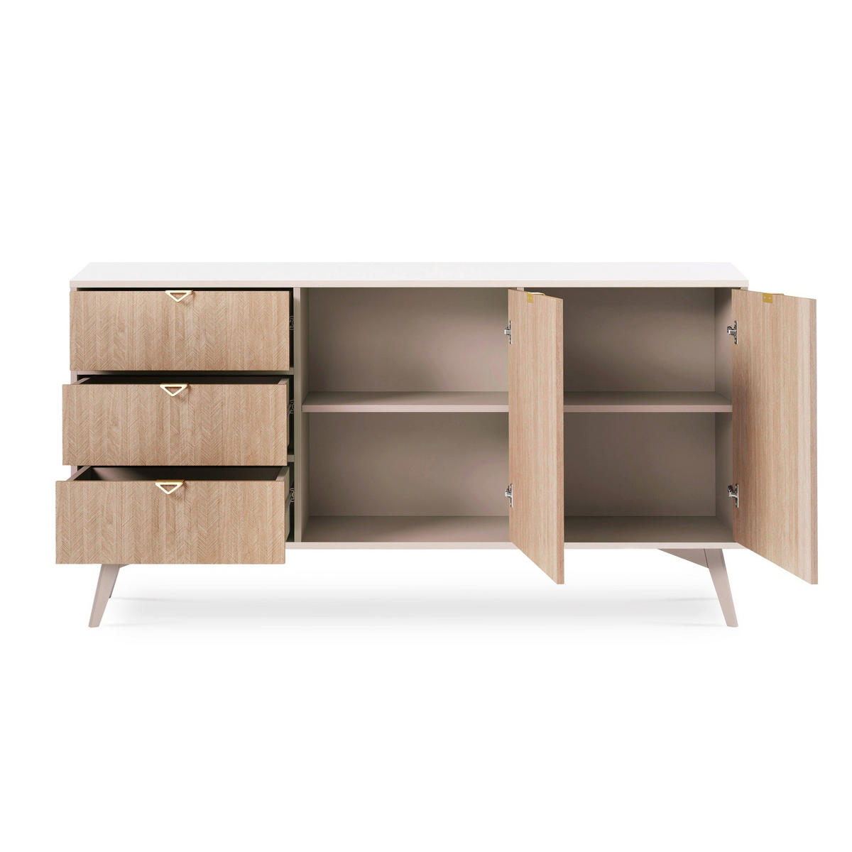 KOMMODE Mandala Sandbeige - Sandfarben, Holz (158/80/38cm) - Pillovely