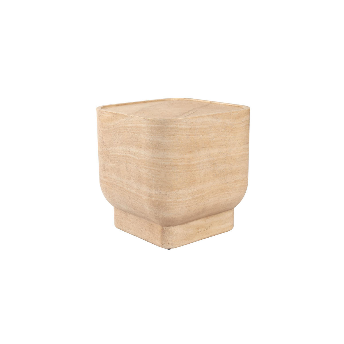 BEISTELLTISCH Noble Pill Quadratisch 45x45 cm Beige - Beige, Stein (45/45/47cm) - Zuiver