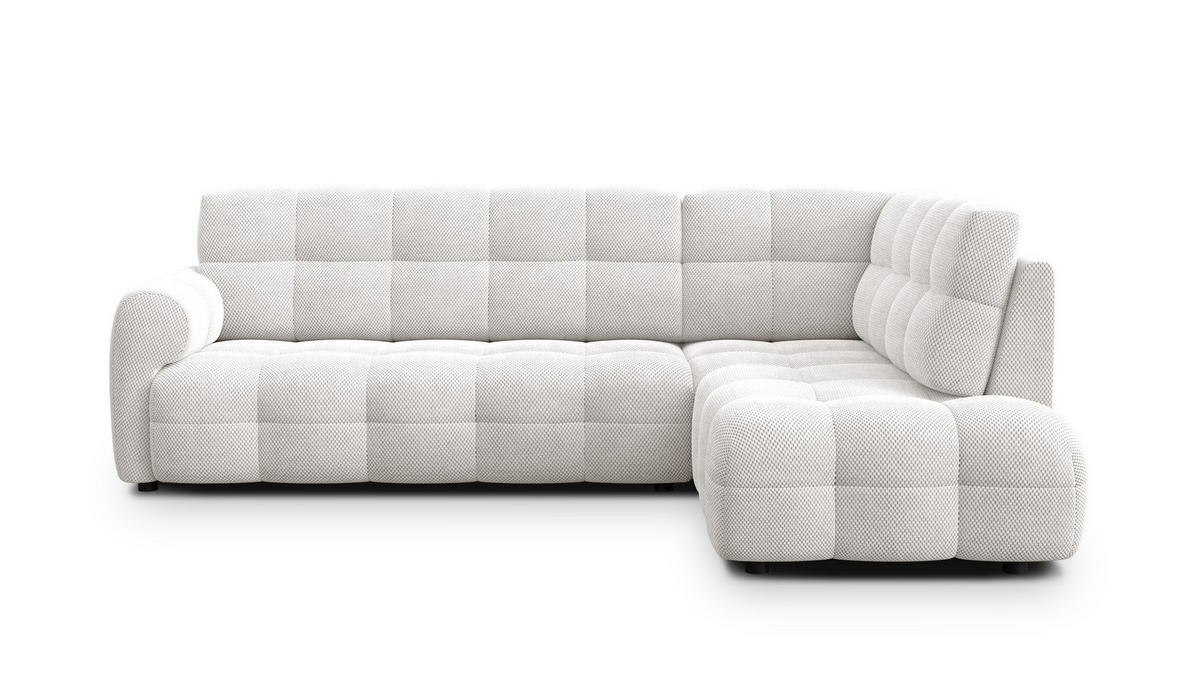 ECKSOFA MELLOW 5-Sitzer, creme - Creme/Schwarz, Holz/Textil (283/191cm) - Courtois Laville