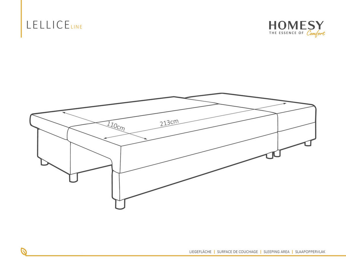 ECKSOFA Lellice L-Form- links oder rechts montierbar, grau - Hellgrau, Holz (214/122cm) - Homesy