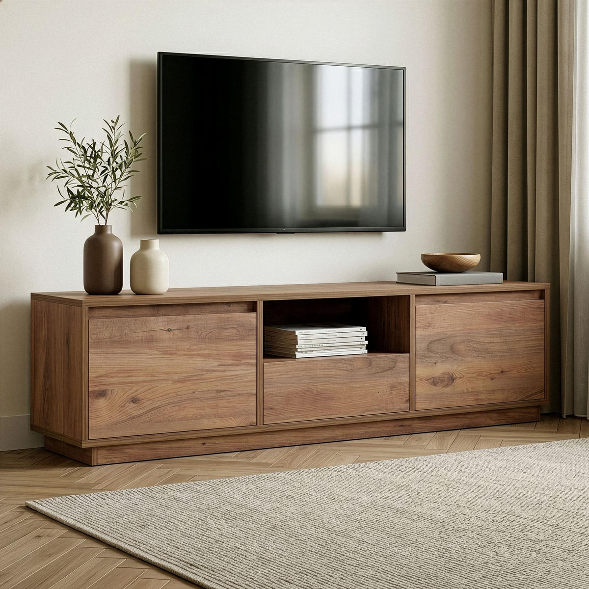 TV-MÖBEL vanguard - Beige, Holz (29/42/160cm) - Habitat Garten