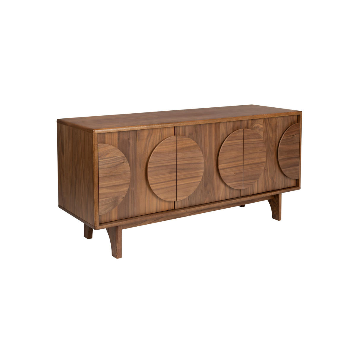 SIDEBOARD Groove mit 3 Türen Walnussholz - Braun, Holzwerkstoff (120/58/40cm) - Zuiver