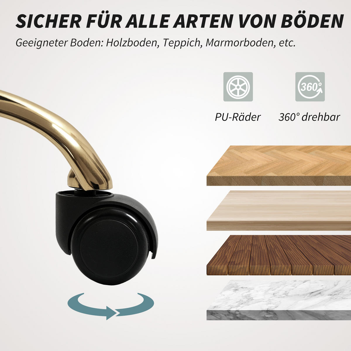 HOMEOFFICE Stuhl, Höhenverstellbarer Schreibtischstuhl Drehbar, Beige - Beige, Kunststoff (52/81/54cm) - HOMCOM