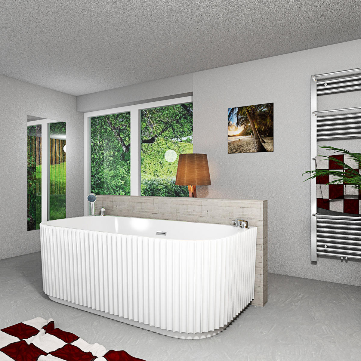 FREISTEHENDE Badewanne Wanne F07 170x80cm Komfort-Armatur - Weiß, Glas/Kunststoff (80/58/170cm) - AcquaVapore by Sandra Jentho