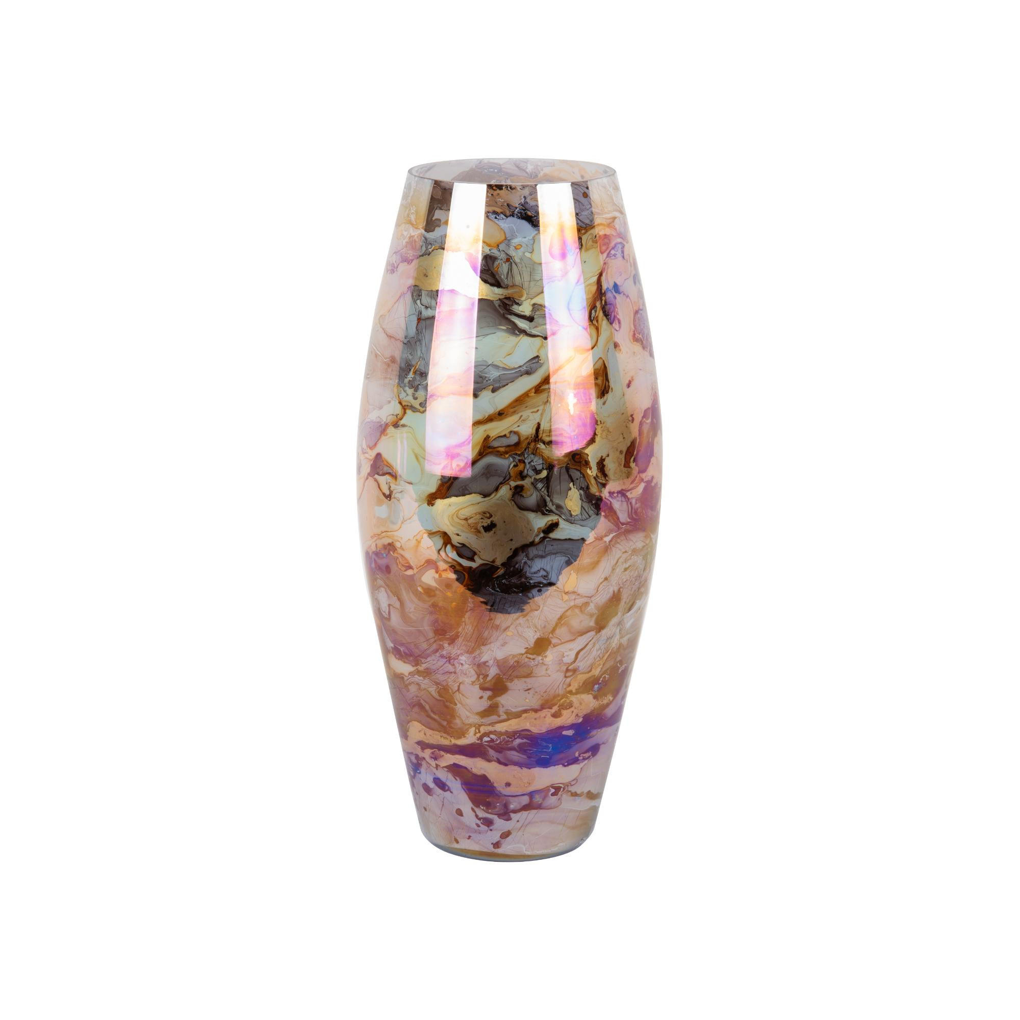VASE Melange Cone Braun 16/16/36 cm - Braun, Glas (36cm) - Present Time