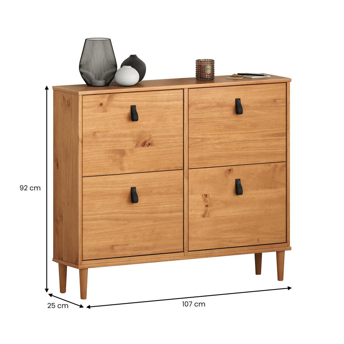 SCHUHKIPPER MIKKA Eiche - Eichefarben, Holz (107/92/25cm) - IDIMEX