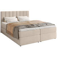 BOXBETT Denver mit Topper 160/200 Ecru - Ecru, Holzwerkstoff/Textil (160/200cm) - Bromarkt