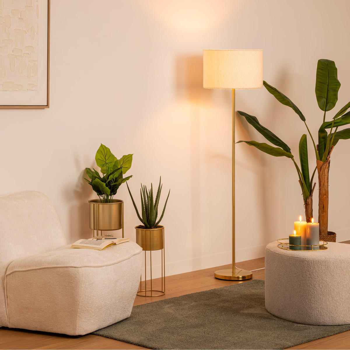 STEHLAMPE Tina 150 cm - Weiß, Metall (37/37/150cm) - Atmosphera Createur d´interieur