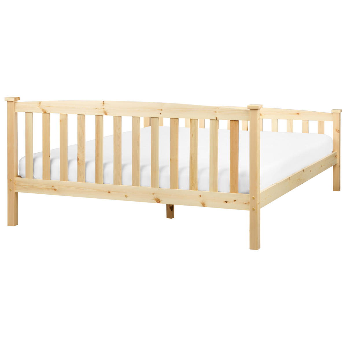 BETT mit Lattenrost 160x200 cm Heller Holzfarbton Giverny - Hellbraun, Holz (160/200cm) - Beliani