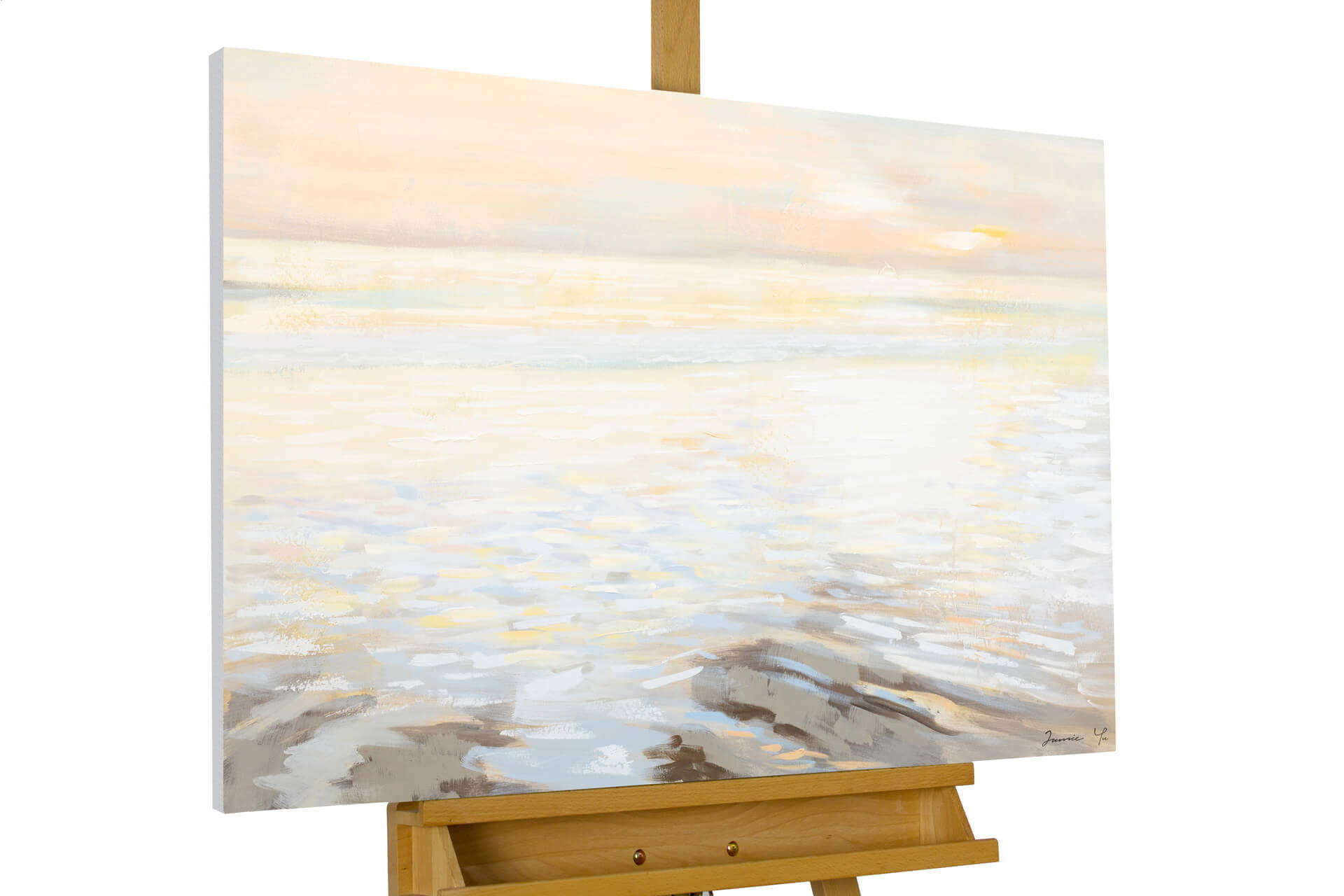 ACRYLBILD HANDGEMALT 100/75 cm - Beige, Holz/Textil (1.68/75cm) - KUNSTLOFT