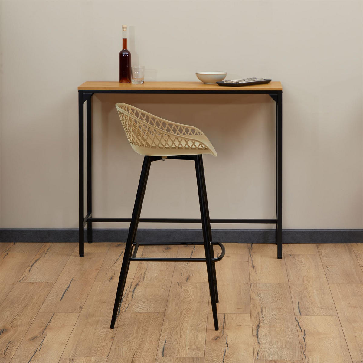 BARHOCKER IREK 2er-Set beige - Beige, Textil (47/99/49cm) - IDIMEX