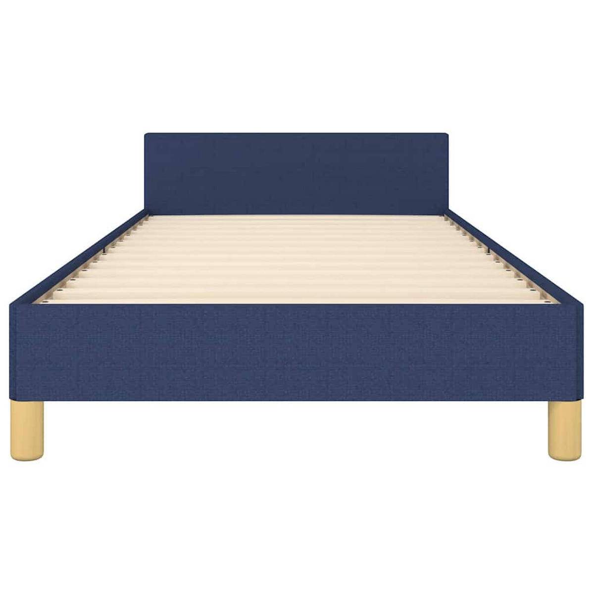 BETTGESTELL Mit Kopfteil Ohne Matratze Blau 90/200 Cm Stoff - Blau, Holz (90/200cm) - vidaXL