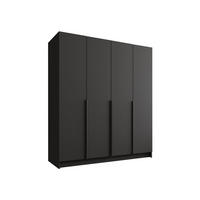 KLEIDERSCHRANK Santi I - Schwarz, Holzwerkstoff/Metall (200/215/58cm) - MIRJAN24